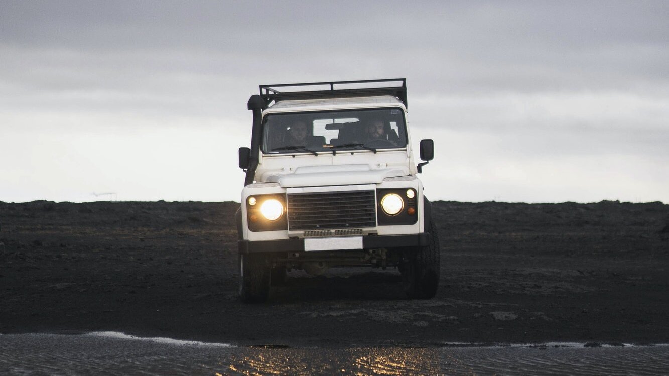 Land Rover Defender at Stokksnes
